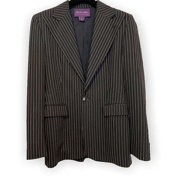 ❤️SOLD❤️Ralph Lauren Purple Label Collection Women's Black Pinstripe Jacket |6| - Picture 1 of 10